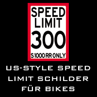 US-Style SPEED LIMIT Schilder f�r Bikes
